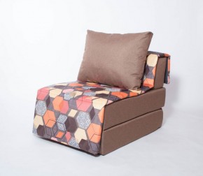 Кресло-кровать бескаркасное Харви (коричневый-геометрия браун) в Нефтекамске - neftekamsk.ok-mebel.com | фото