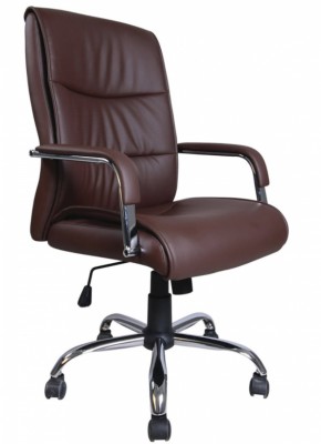 Кресло офисное BRABIX "Space EX-508" (экокожа, хром, коричневое) 531164 в Нефтекамске - neftekamsk.ok-mebel.com | фото