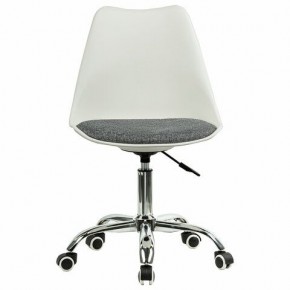 Кресло стул BRABIX "Eames MG-310 CH", хром, пластик белый, ткань серая, 532924 в Нефтекамске - neftekamsk.ok-mebel.com | фото