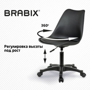 Кресло стул BRABIX "Eames MG-310 PL", пластик черный, экокожа черная, 532927 в Нефтекамске - neftekamsk.ok-mebel.com | фото 3