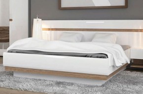 Кровать 160/TYP 94-01 с подъемником, LINATE ,цвет белый/сонома трюфель в Нефтекамске - neftekamsk.ok-mebel.com | фото 5