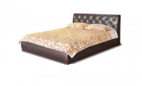 Кровать 1600 Флоренция в к/з "Классик 307 коричневый" (серия Норма) + основание + опоры в Нефтекамске - neftekamsk.ok-mebel.com | фото