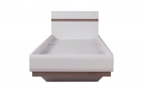 Кровать 90/TYP 90, LINATE ,цвет белый/сонома трюфель в Нефтекамске - neftekamsk.ok-mebel.com | фото 3