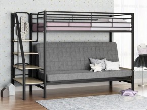 Кровать двухъярусная с диваном "Мадлен-3" (Черный/Серый) в Нефтекамске - neftekamsk.ok-mebel.com | фото 1