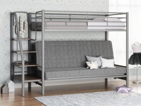 Кровать двухъярусная с диваном "Мадлен-3" (Серый/Серый) в Нефтекамске - neftekamsk.ok-mebel.com | фото 1