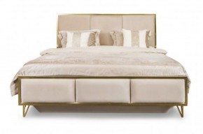 Кровать Lara 1600 с мягким изголовьем + основание (белый глянец) в Нефтекамске - neftekamsk.ok-mebel.com | фото 1