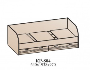 Кровать Лотос КР-804 Бодега белая/риф персиковый в Нефтекамске - neftekamsk.ok-mebel.com | фото