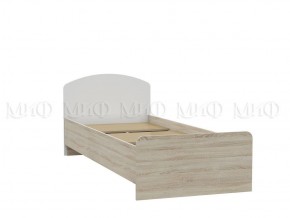 МАРТИНА Кровать 800 с настилом ЛДСП (Белый глянец/дуб сонома) в Нефтекамске - neftekamsk.ok-mebel.com | фото