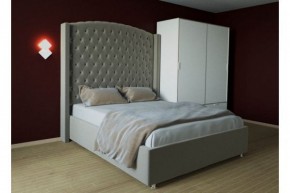 Кровать Версаль ЛЮКС с ПМ 1400 (велюр серый) в Нефтекамске - neftekamsk.ok-mebel.com | фото