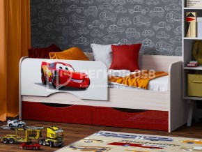 Кровать Юниор-12 с фотопеч. "Тачки" в Нефтекамске - neftekamsk.ok-mebel.com | фото