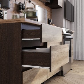 Кухня Энигма 1.6 м (венге/дуб каньон) в Нефтекамске - neftekamsk.ok-mebel.com | фото 2