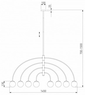 Люстра на штанге Eurosvet Cenacolo 30179/8 черный в Нефтекамске - neftekamsk.ok-mebel.com | фото 2