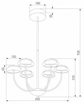 Люстра на штанге Eurosvet Fungo 50388 LED черный в Нефтекамске - neftekamsk.ok-mebel.com | фото 4