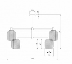 Люстра на штанге Eurosvet Voile 30191/6 черный в Нефтекамске - neftekamsk.ok-mebel.com | фото 3