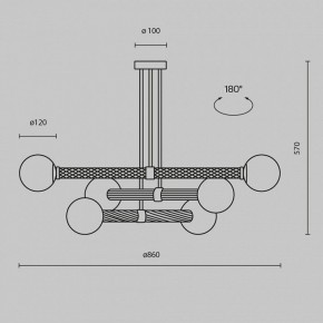 Люстра на штанге Maytoni Teatro MOD287PL-06BS в Нефтекамске - neftekamsk.ok-mebel.com | фото 3