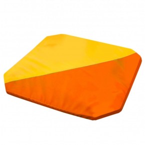 Мат гимнастический 1,3x1,3x0,05м складной скошенные углы цв.оранжевый-желтый в Нефтекамске - neftekamsk.ok-mebel.com | фото 1