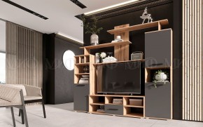МИНИ-2 Гостиная (МДФ) Графит/Дуб Крафт в Нефтекамске - neftekamsk.ok-mebel.com | фото