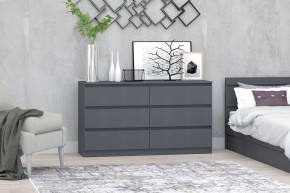 МС "Хилтон" Комод №5 1400 (6 ящ.) графит в Нефтекамске - neftekamsk.ok-mebel.com | фото