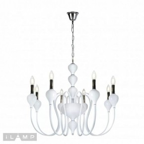 Подвесная люстра iLamp Lady 88003-8 WH в Нефтекамске - neftekamsk.ok-mebel.com | фото 2