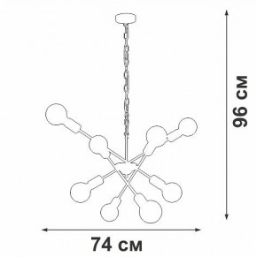 Подвесная люстра Vitaluce V4750 V4750-1/8 в Нефтекамске - neftekamsk.ok-mebel.com | фото 2