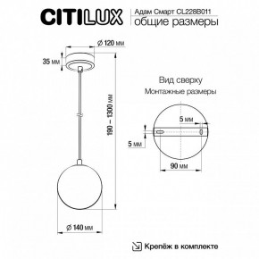 Подвесной светильник Citilux Адам Смарт CL228B011 в Нефтекамске - neftekamsk.ok-mebel.com | фото 5