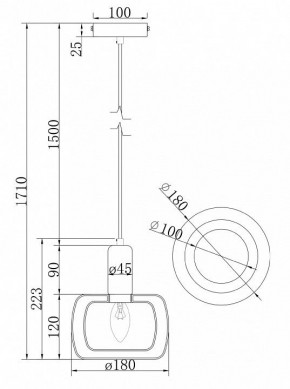 Подвесной светильник Maytoni Vision MOD411PL-01G в Нефтекамске - neftekamsk.ok-mebel.com | фото 7