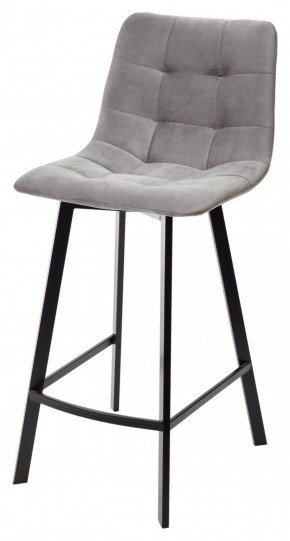 Полубарный стул CHILLI-QB SQUARE светло-серый #26, велюр / черный каркас (H=66cm) М-City в Нефтекамске - neftekamsk.ok-mebel.com | фото 1