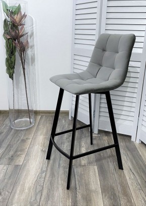 Полубарный стул CHILLI-QB SQUARE светло-серый #26, велюр / черный каркас (H=66cm) М-City в Нефтекамске - neftekamsk.ok-mebel.com | фото 2