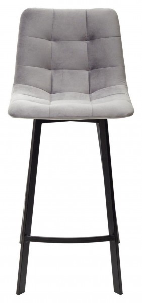 Полубарный стул CHILLI-QB SQUARE светло-серый #26, велюр / черный каркас (H=66cm) М-City в Нефтекамске - neftekamsk.ok-mebel.com | фото 3