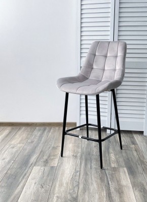 Полубарный стул ХОФМАН, цвет H-09 Светло-серый, велюр / черный каркас H=63cm М-City в Нефтекамске - neftekamsk.ok-mebel.com | фото 2