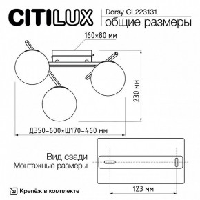 Потолочная люстра Citilux Dorsy CL223131 в Нефтекамске - neftekamsk.ok-mebel.com | фото 11