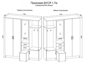 Прихожая Дуся 1.7 УНИ (Дуб Бунратти/Цемент) в Нефтекамске - neftekamsk.ok-mebel.com | фото 2