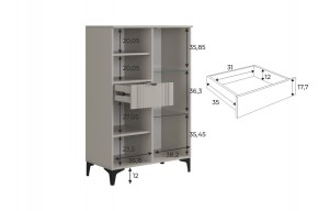 РИЧ Комод 2 со стеклом в Нефтекамске - neftekamsk.ok-mebel.com | фото 3