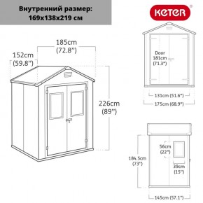 Сарай Манор 6*5 TWF (два окна на фасаде) MANOR 6x5 DD (two windows at the front) в Нефтекамске - neftekamsk.ok-mebel.com | фото 2