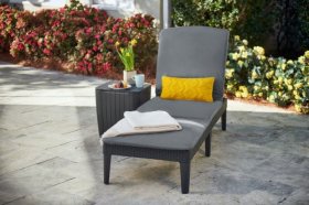 Шезлонг Джайпур с матрасом (Jaipur Sun lounger (with cushion)) графит в Нефтекамске - neftekamsk.ok-mebel.com | фото 2