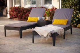 Шезлонг Джайпур с матрасом (Jaipur Sun lounger (with cushion)) графит в Нефтекамске - neftekamsk.ok-mebel.com | фото 3