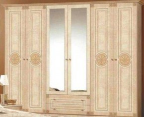 Шкаф 6-и дверный с зеркалами (02.146) Рома (беж) в Нефтекамске - neftekamsk.ok-mebel.com | фото 1