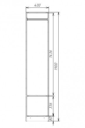 Шкаф для Одежды ЭШ1-РП-19-4 (ручка профильная) серия "Экон" в Нефтекамске - neftekamsk.ok-mebel.com | фото 2