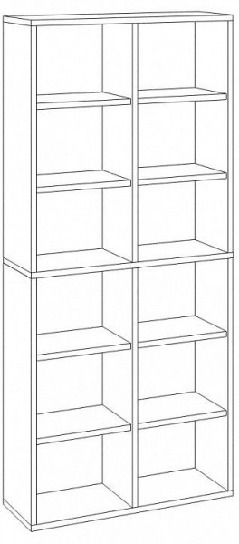 Шкаф книжный Домино СУ(ш2в2)+4ФГ в Нефтекамске - neftekamsk.ok-mebel.com | фото 2