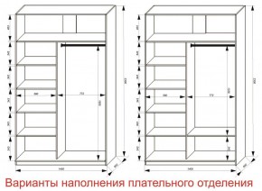 Шкаф-купе 1400 серии SOFT D6+D4+B2+PL2 (2 ящика+1штанга+1 полка) профиль «Капучино» в Нефтекамске - neftekamsk.ok-mebel.com | фото 8