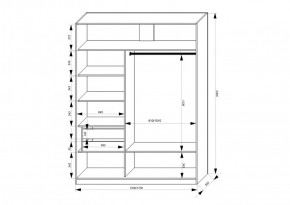 Шкаф-купе 1700 серии NEW CLASSIC K2+K2+B2+PL2(2 ящика+1 штанга+1 полка) профиль «Капучино» в Нефтекамске - neftekamsk.ok-mebel.com | фото 3