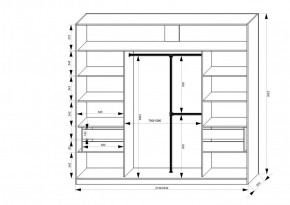 Шкаф-купе 2450 серии NEW CLASSIC K1+K1+K1+B22+PL4 (по 2 ящика лев/прав+F обр.штанга) профиль «Капучино» в Нефтекамске - neftekamsk.ok-mebel.com | фото 3