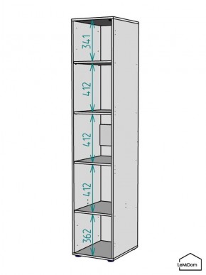 Шкаф Linnea MHR-1-2 2050х400х510 (Графит-М 11.1.25) в Нефтекамске - neftekamsk.ok-mebel.com | фото 3