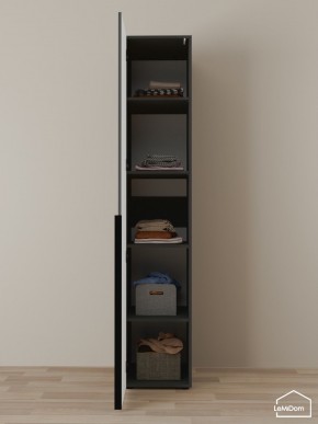Шкаф Linnea MHR-1-2 2050х400х510 (Графит-М 11.1.25) в Нефтекамске - neftekamsk.ok-mebel.com | фото 4