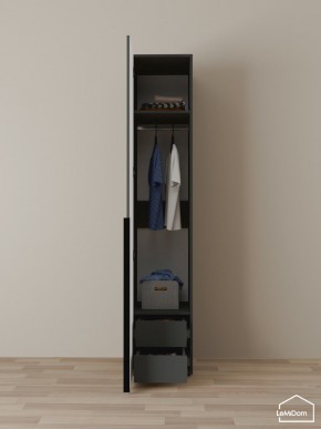 Шкаф Linnea MHR-1-3 2050х400х510 (Графит-М 11.1.25) в Нефтекамске - neftekamsk.ok-mebel.com | фото 3