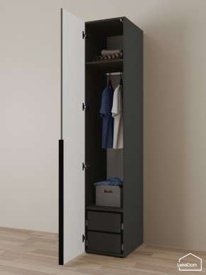 Шкаф Linnea MHR-1-3 2050х400х510 (Графит-М 11.1.25) в Нефтекамске - neftekamsk.ok-mebel.com | фото 5