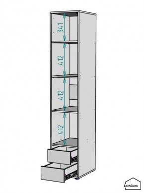 Шкаф Linnea MHR-1-4 2050х400х510 (ДВ-М 11.1.25) в Нефтекамске - neftekamsk.ok-mebel.com | фото 3