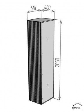 Шкаф Linnea MHR-1-4 2050х400х510 (Графит-М 11.1.25) в Нефтекамске - neftekamsk.ok-mebel.com | фото 2