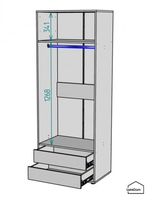 Шкаф Linnea MHR-2-3 2050х800х510 (Графит-М 11.1.25) в Нефтекамске - neftekamsk.ok-mebel.com | фото 3