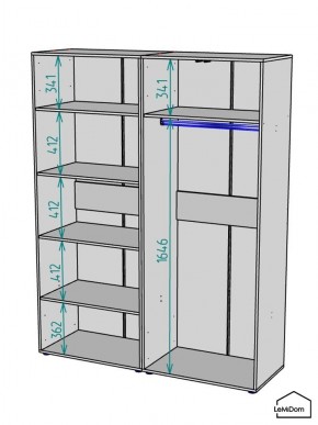 Шкаф Linnea MHR-4PO-1 2050х1600х510 (Белый-М 11.1.1) в Нефтекамске - neftekamsk.ok-mebel.com | фото 3